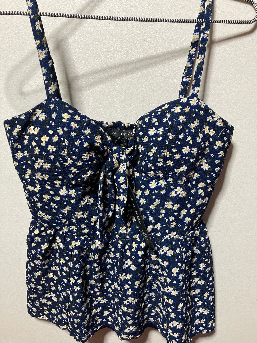 AS U WISH Navy Floral Womens tank